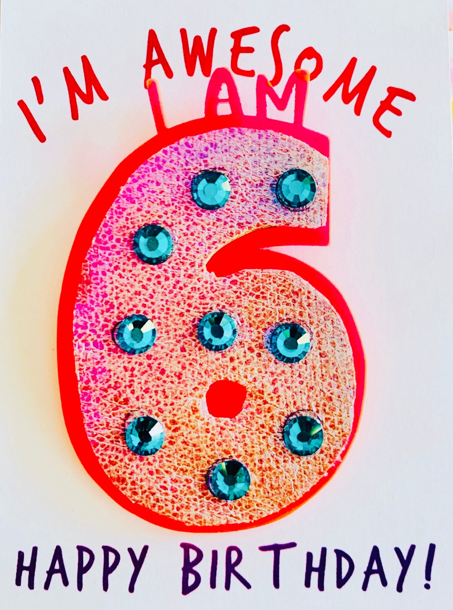 Acrylic and Rhinestone Birthday Number Pin