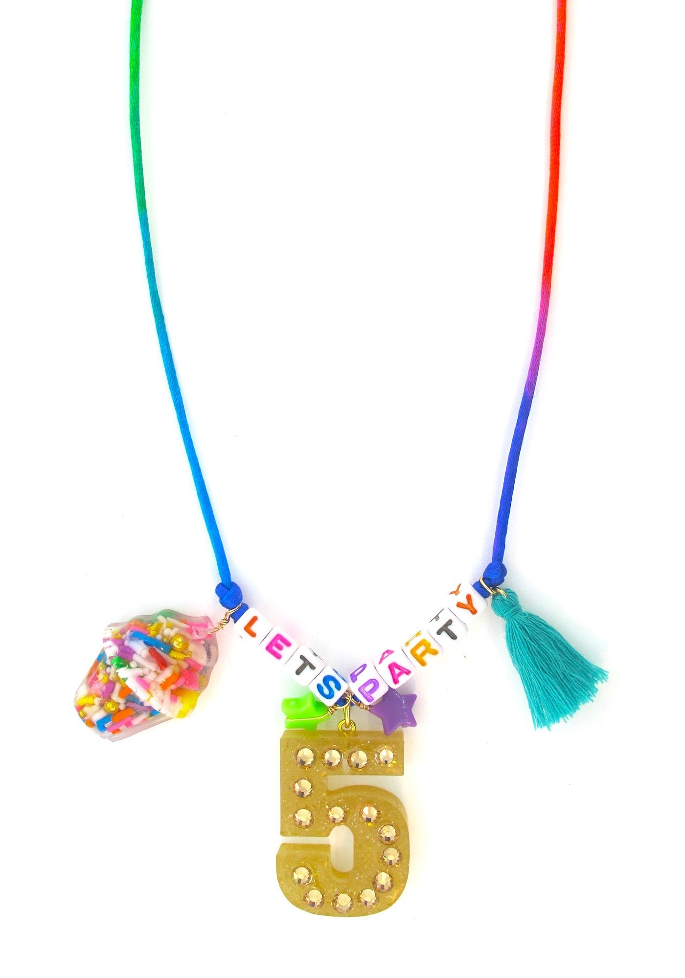 Gold Number Birthday Necklace with Card