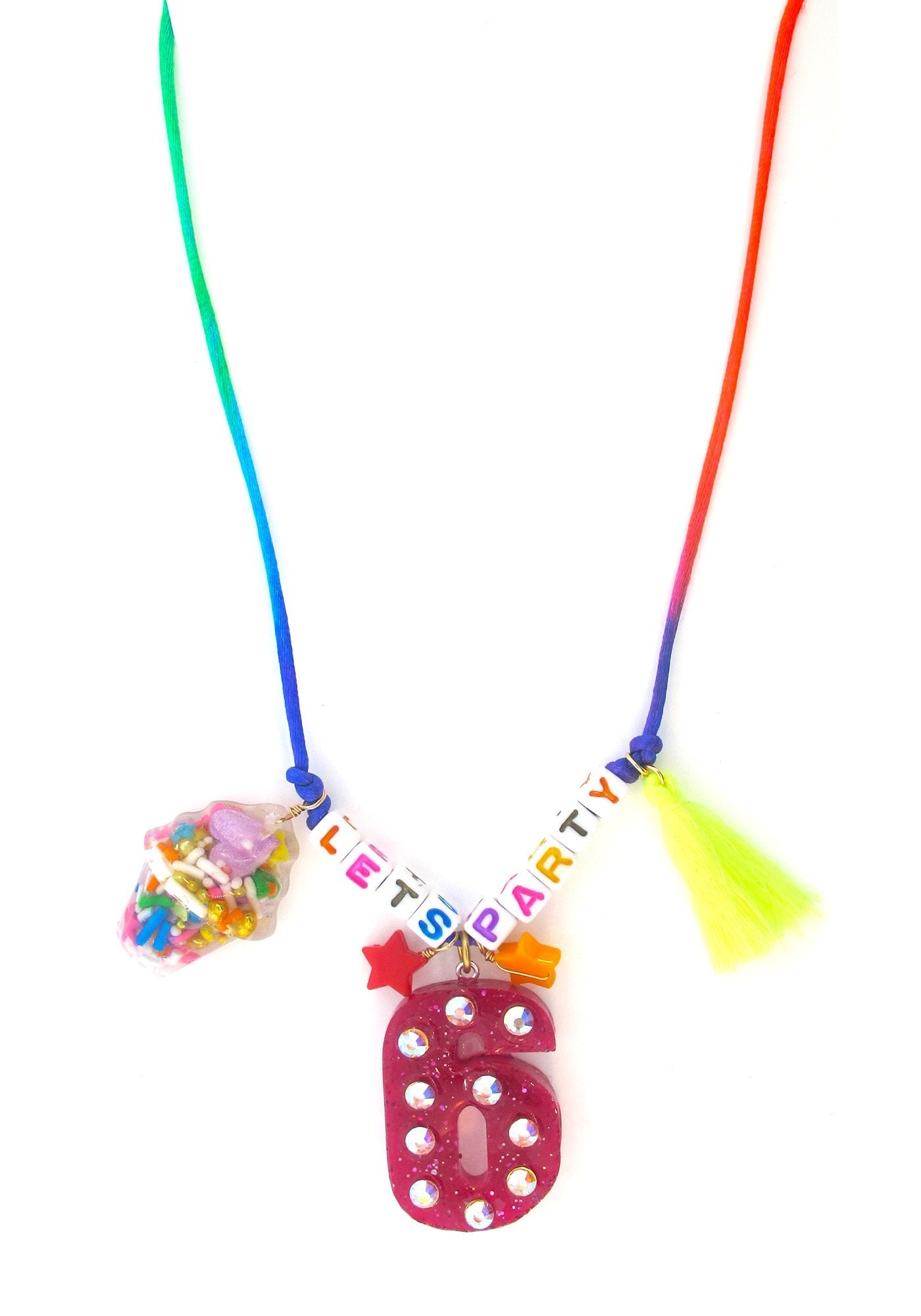 Red Number Birthday Necklace with Card