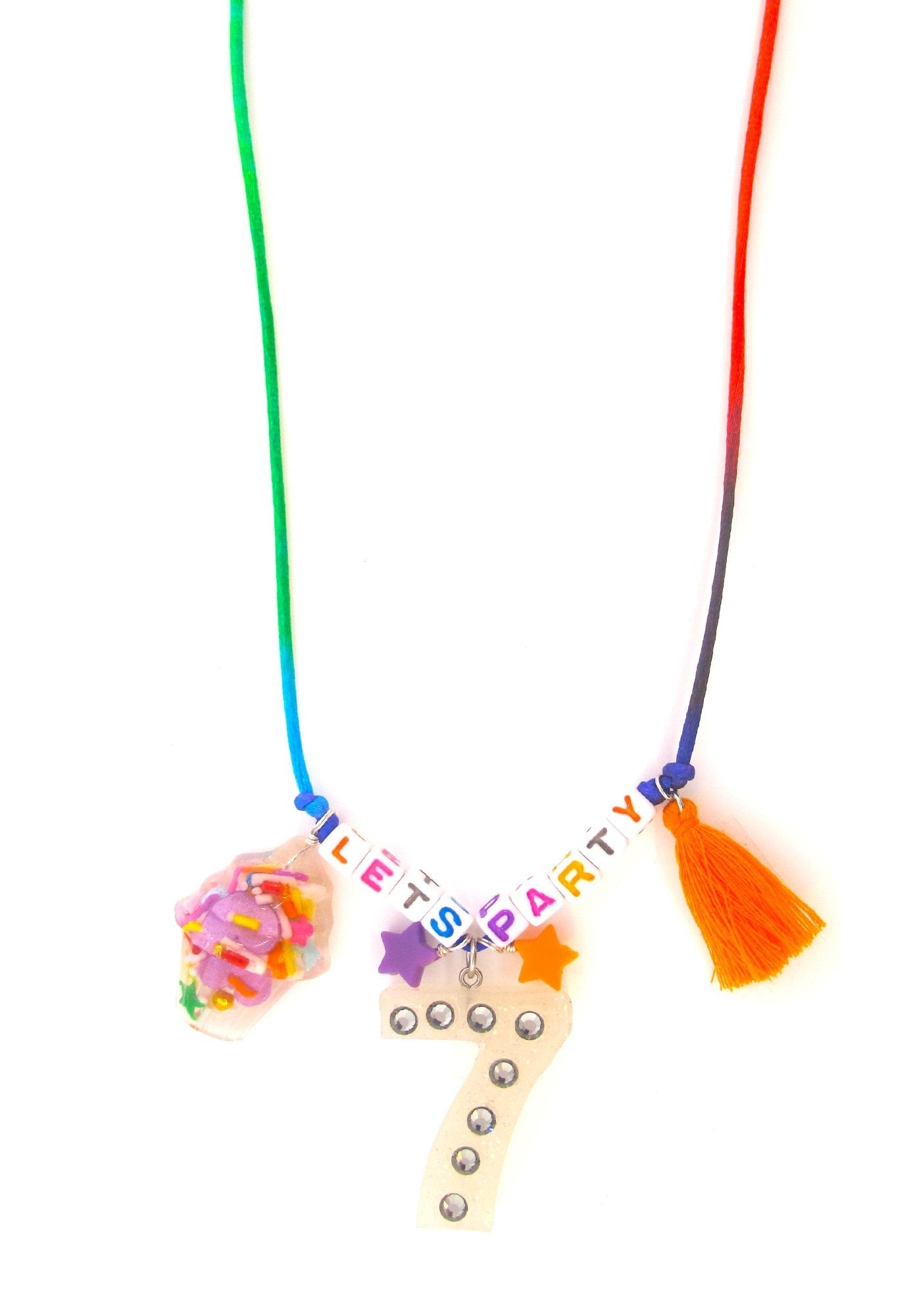 Clear Number Birthday Necklace with Card