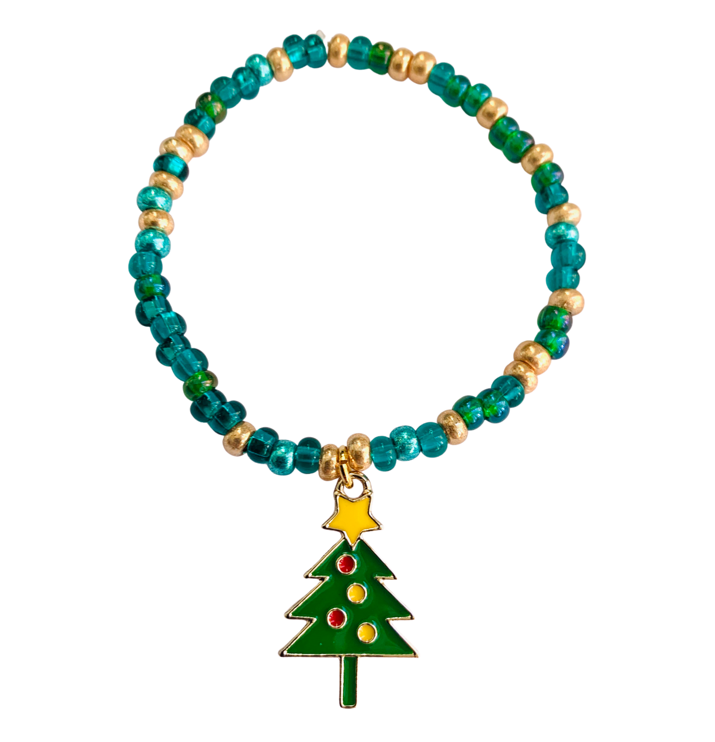 Christmas Tree Beaded Bracelet