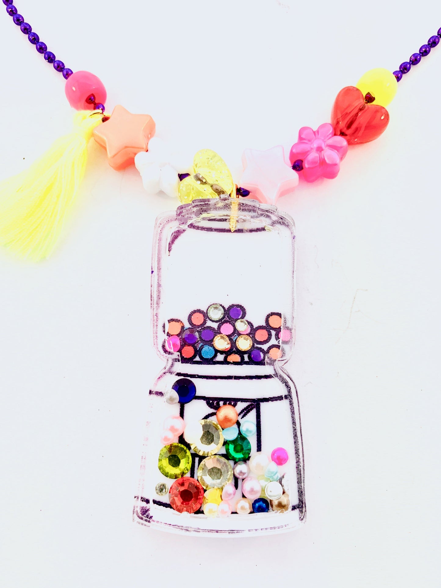 ball chain necklace with gumball machine