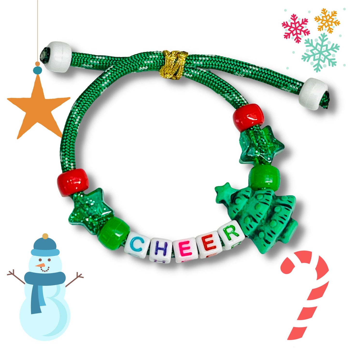 Adjustable Cheer with Tree Paracord Bracelet