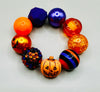 Spooky Pumpkin Hallowen Bubblegum Bead Bracelet