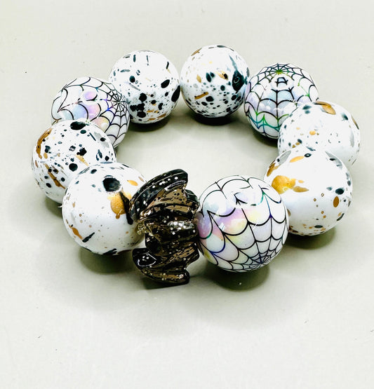 Spooky Halloween Bat Bubblegum Bead Bracelet