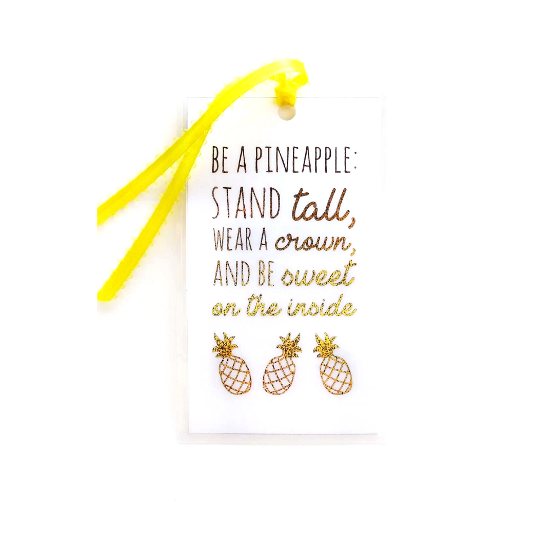 Pineapple Resin Necklace + Bookmark