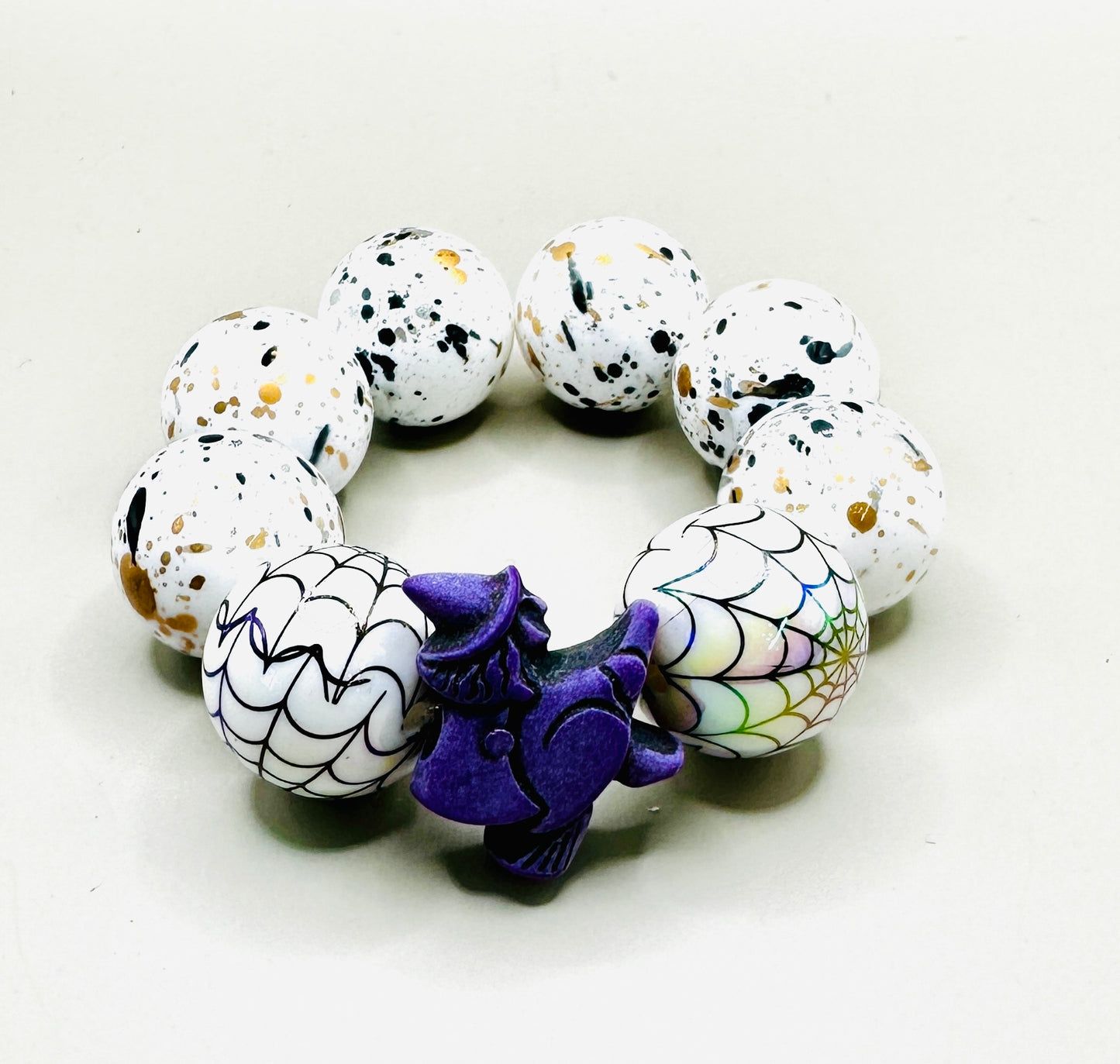 Halloween Witch Bubblegum Bead Bracelet