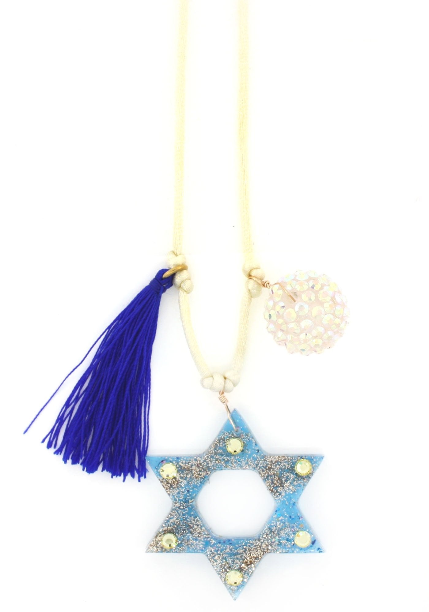 Star of David Blue Resin Necklace