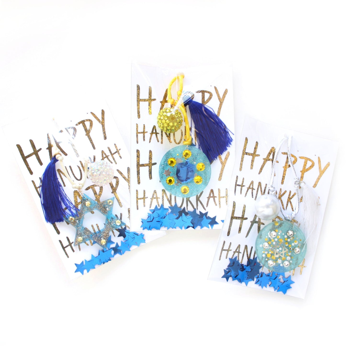 Star of David Blue Resin Necklace