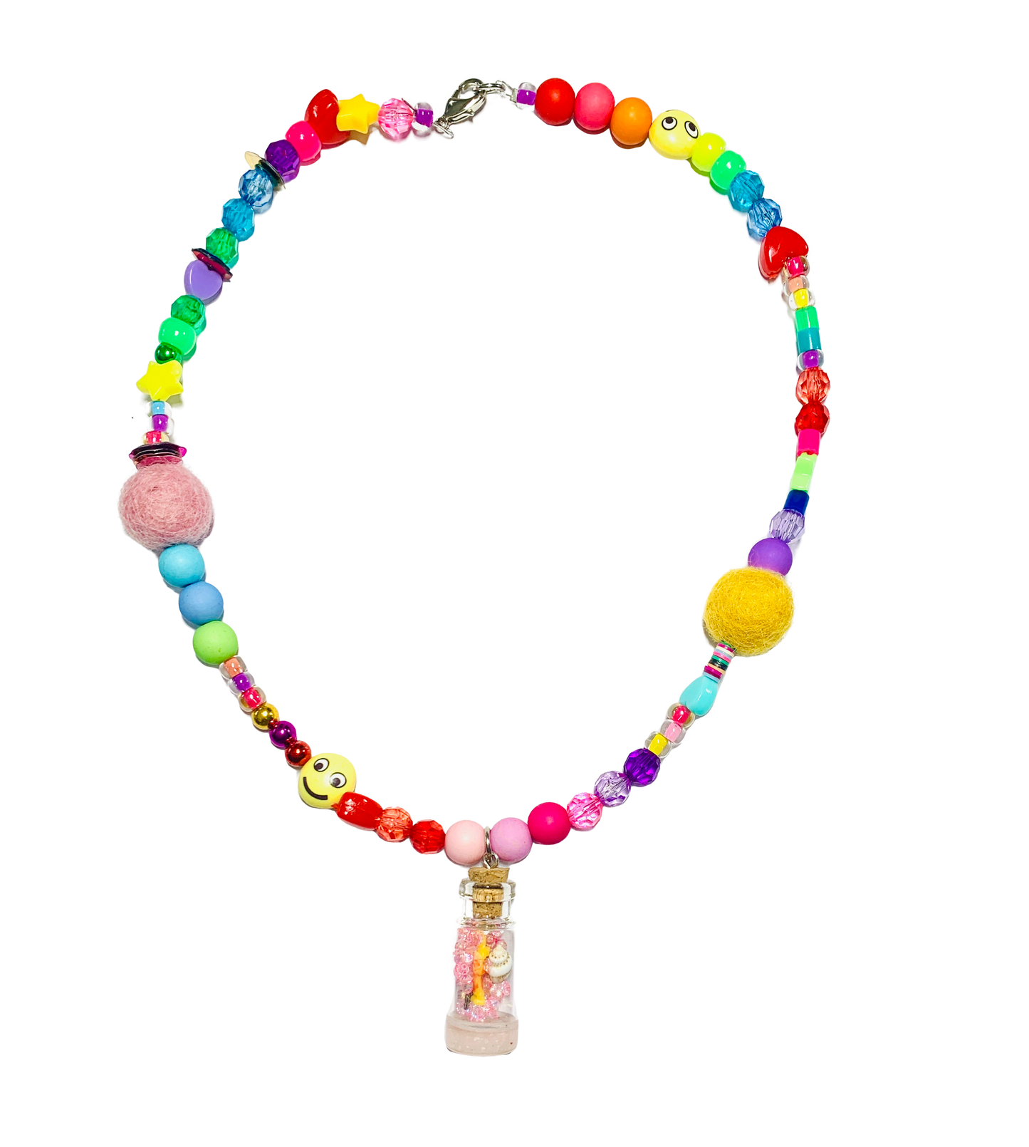Be Happy Ocean Jar Beaded Necklace