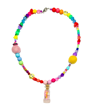 Be Happy Ocean Jar Beaded Necklace
