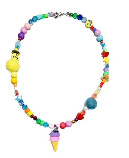 Be Happy Ice Cream Beaded Necklace
