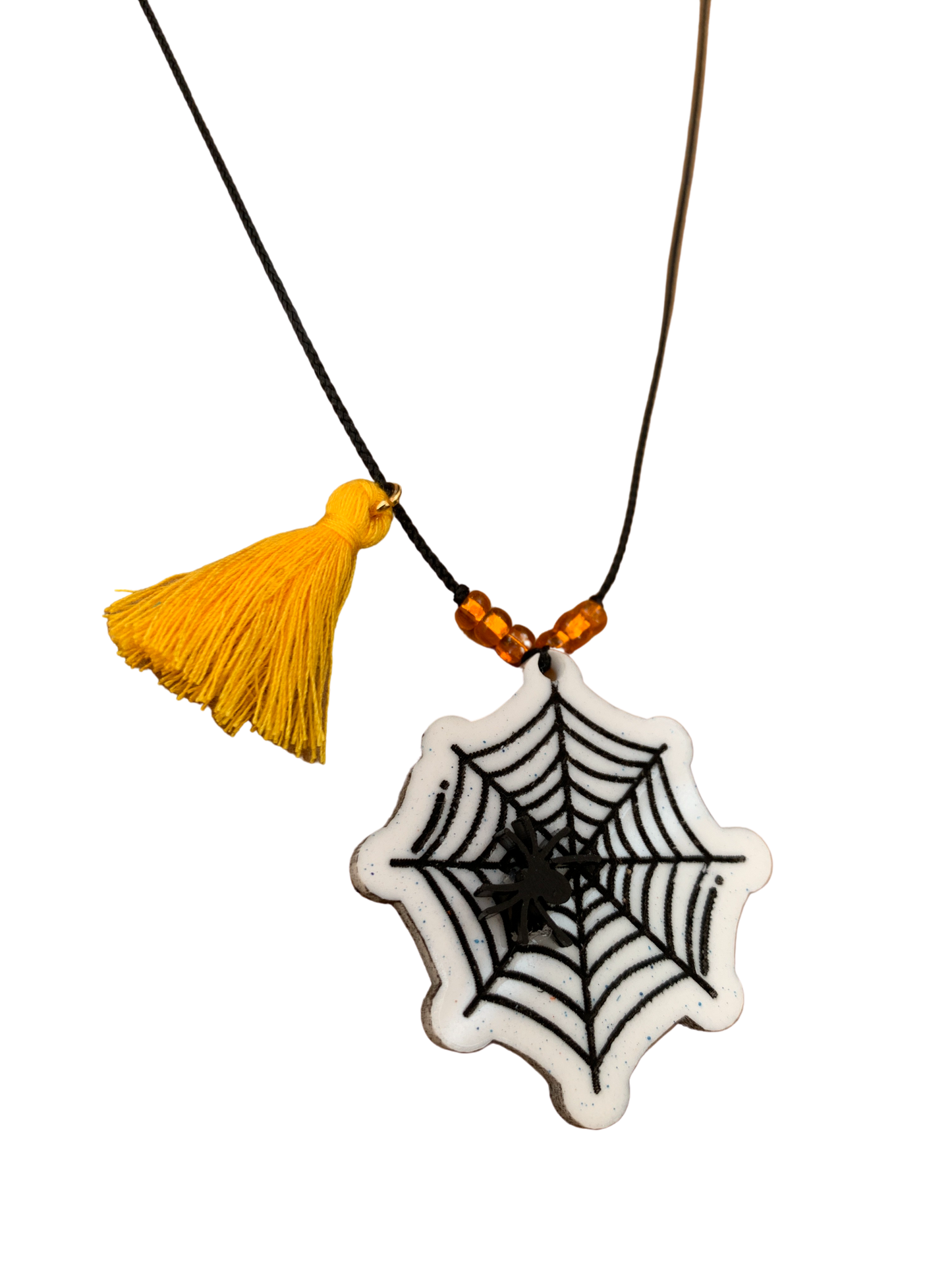Acrylic Spiderweb Tassel Necklace