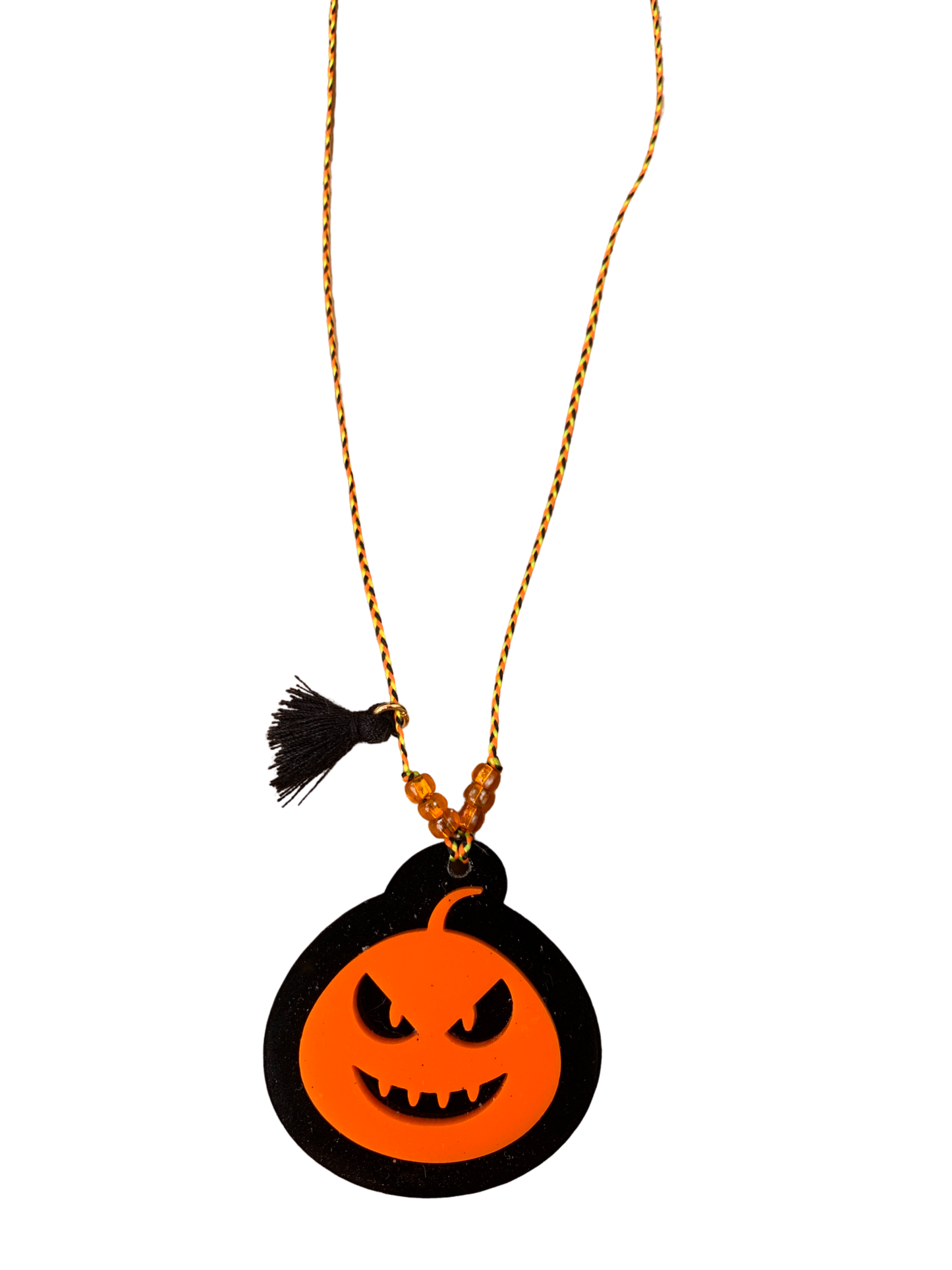 Acrylic Pumpkin 3d Tassel Necklace