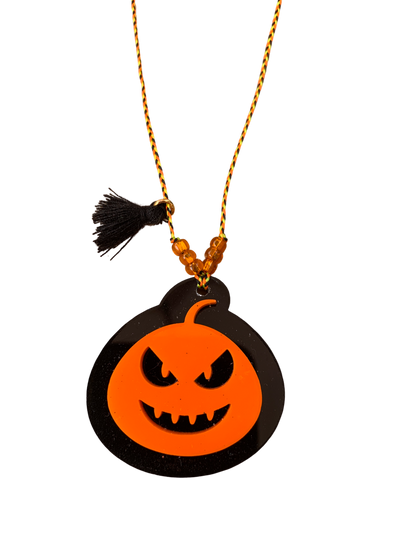 Acrylic Pumpkin 3d Tassel Necklace