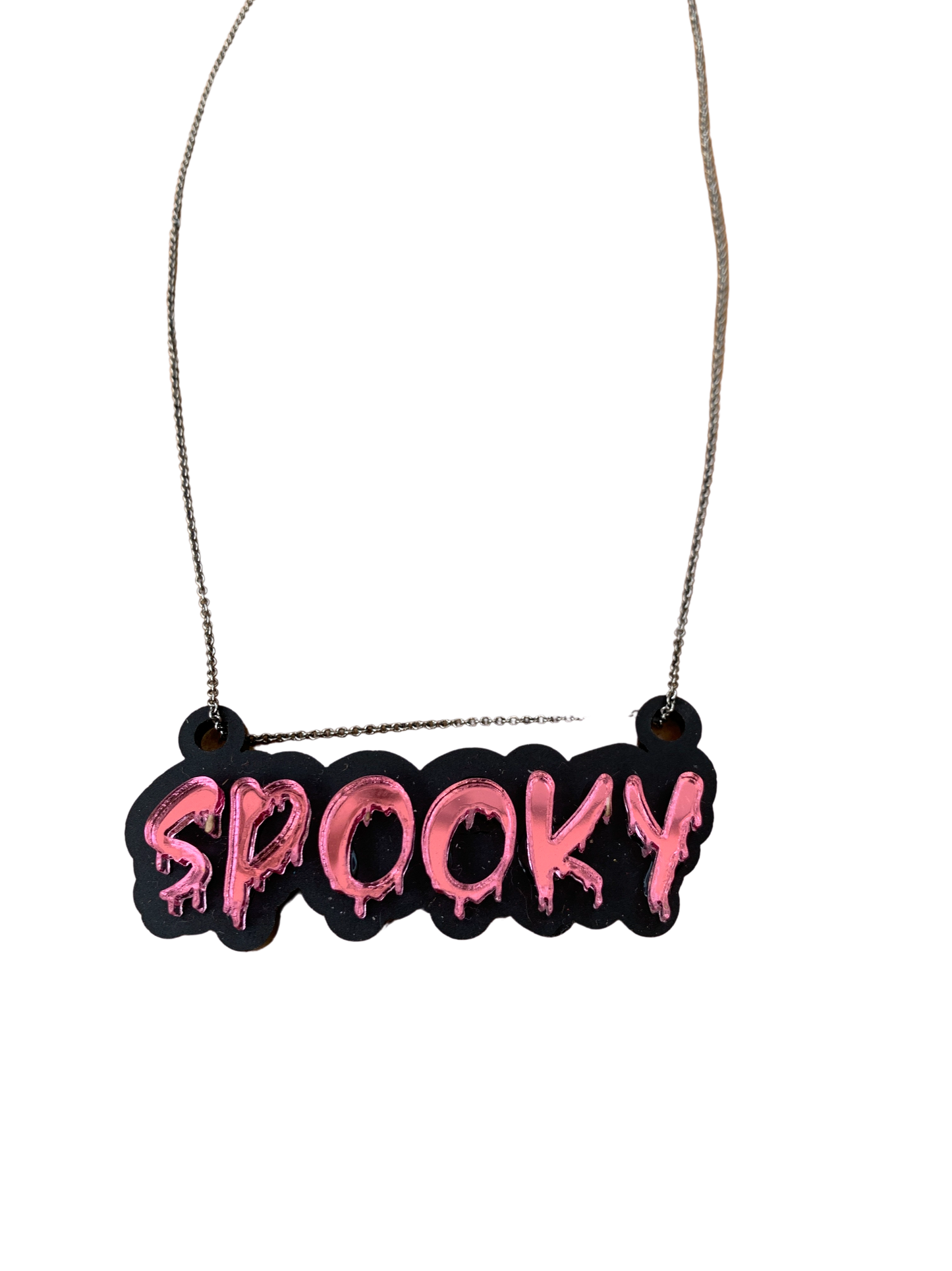 Spooky Mirrored 3d Necklace
