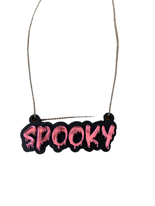 Spooky Mirrored 3d Necklace