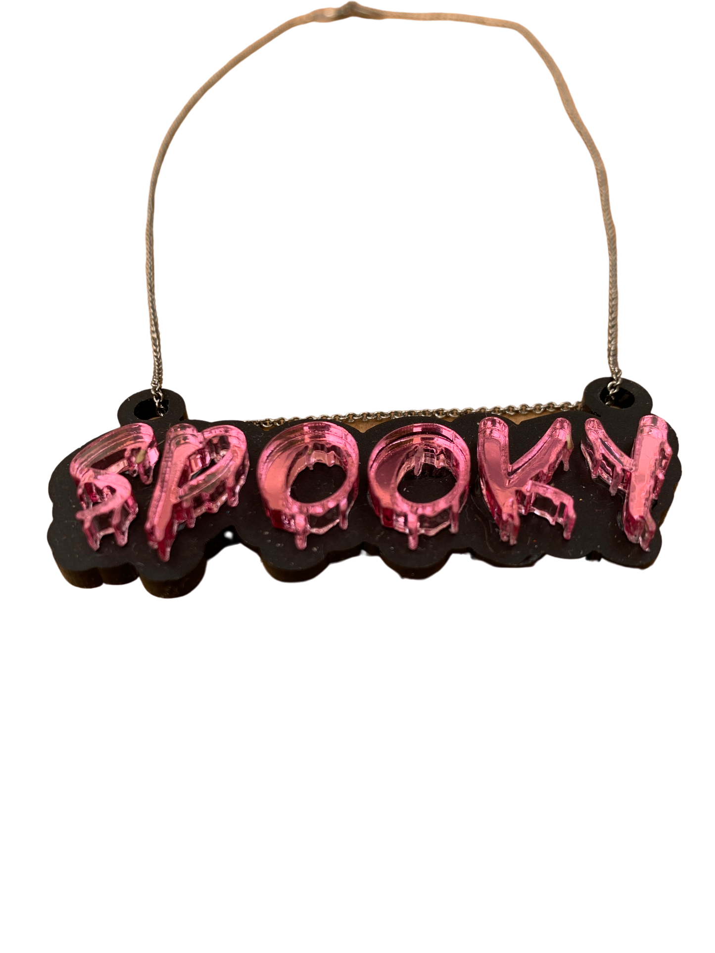 Spooky Mirrored 3d Necklace
