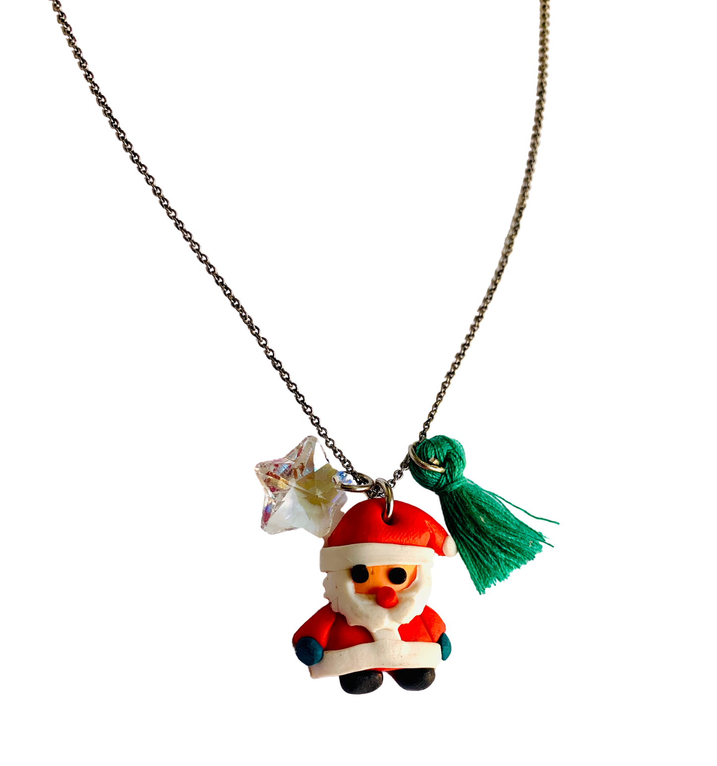 Santa with Star Holiday Necklace
