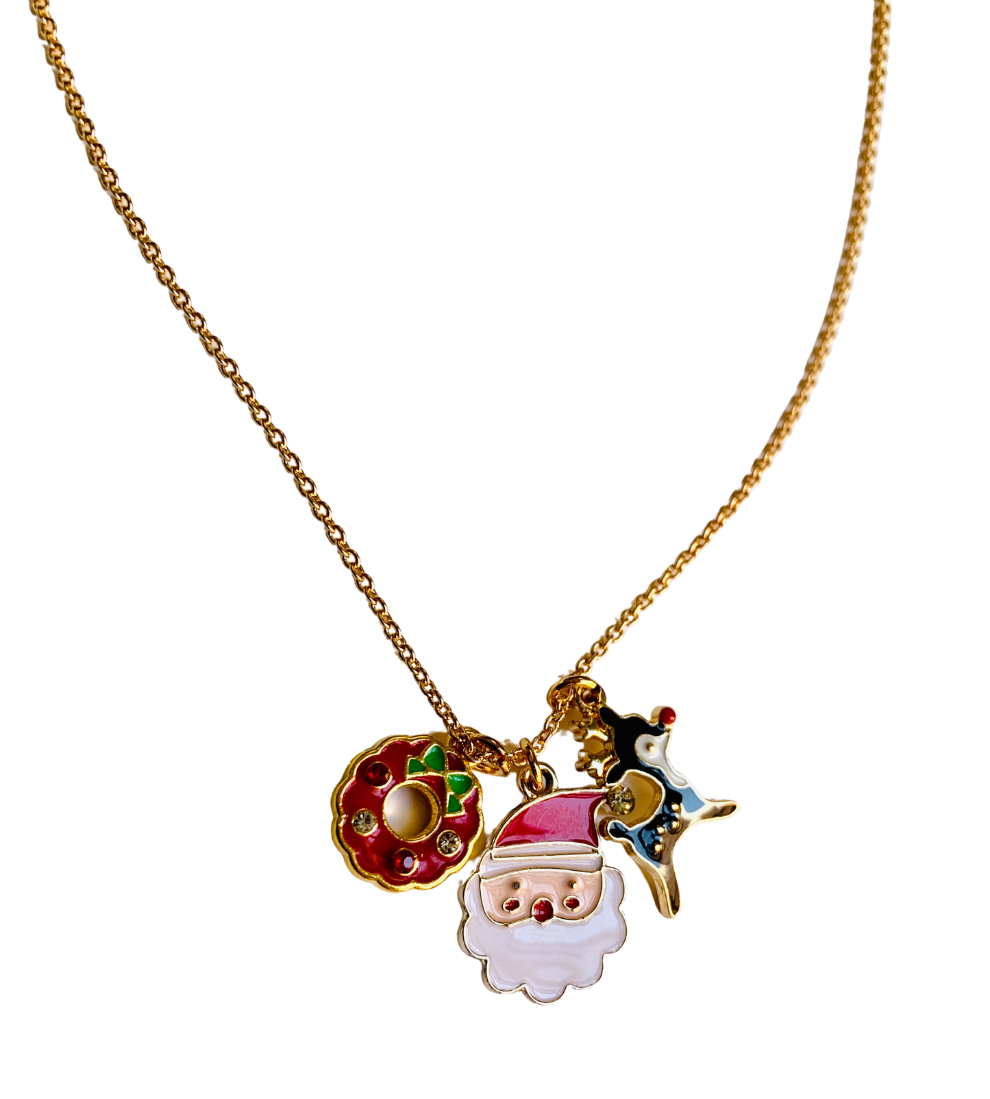 Santa Charm Necklace Holiday Necklace