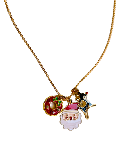 Santa Charm Necklace Holiday Necklace
