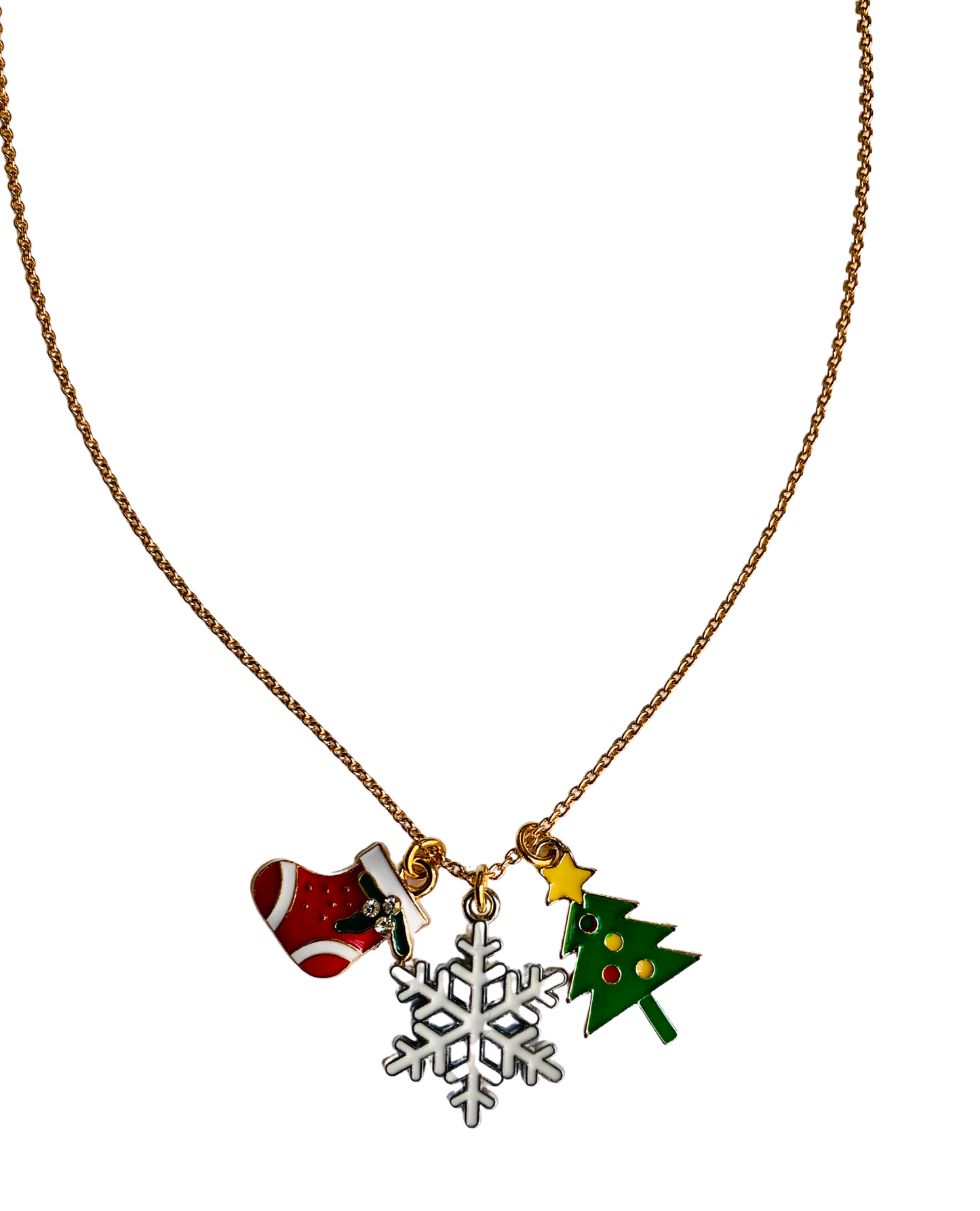 Snowflake Charm Necklace Holiday Necklace