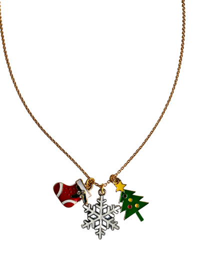 Snowflake Charm Necklace Holiday Necklace
