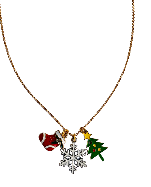 Snowflake Charm Necklace Holiday Necklace