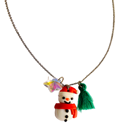 Snowman Necklace Holiday Necklace