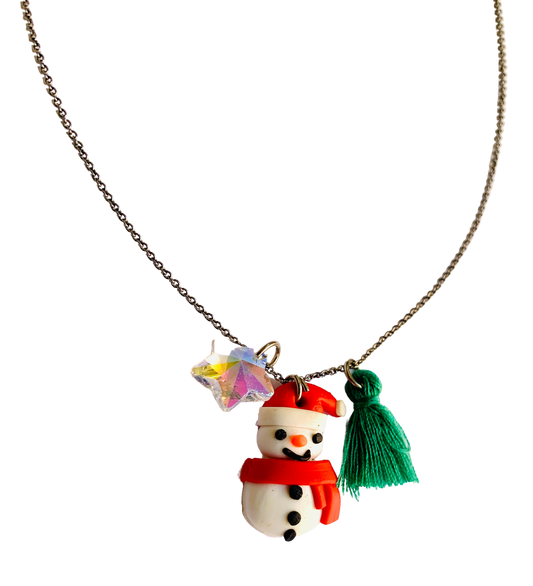 Snowman Necklace Holiday Necklace