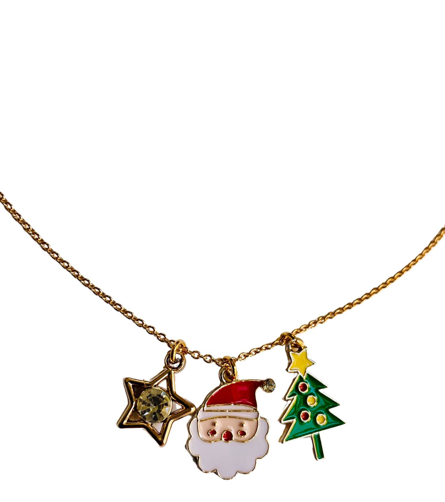 Santa Charm Necklace Holiday Necklace