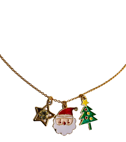 Santa Charm Necklace Holiday Necklace
