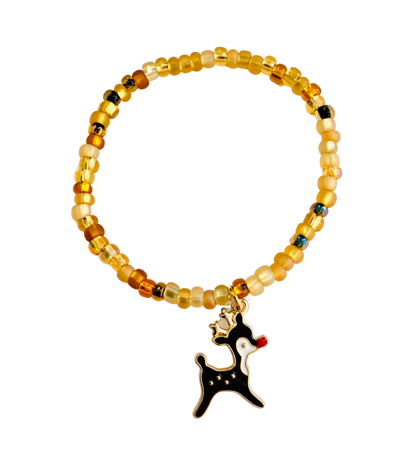 Holiday Reindeer Beaded Bracelet