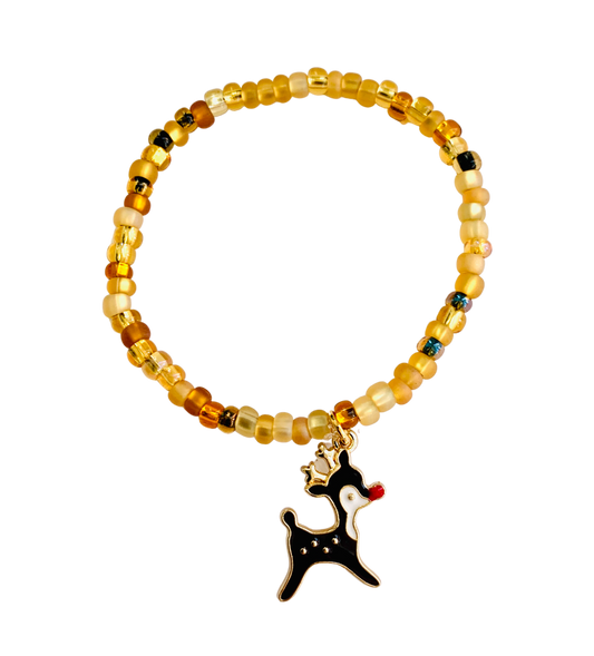 Holiday Reindeer Beaded Bracelet