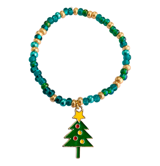 Christmas Tree Beaded Bracelet