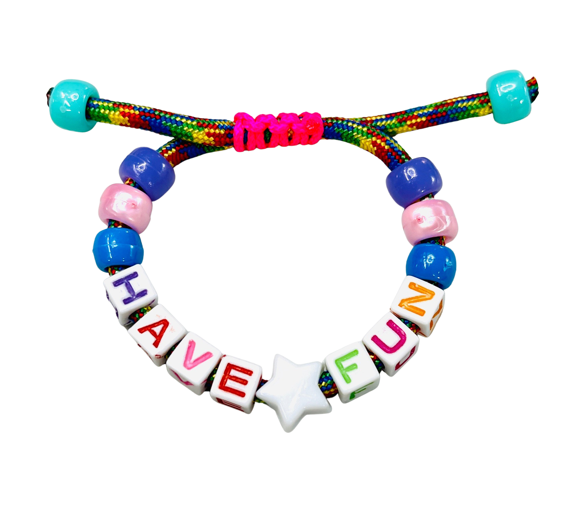 Colorful Cool Kid Beaded Block Bracelet