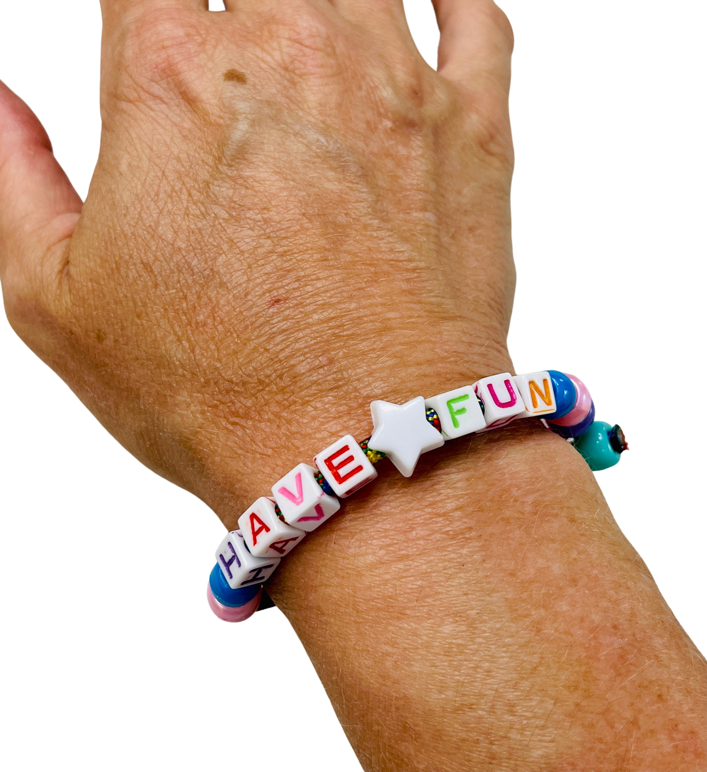 Colorful Be Brave Beaded Block Bracelet