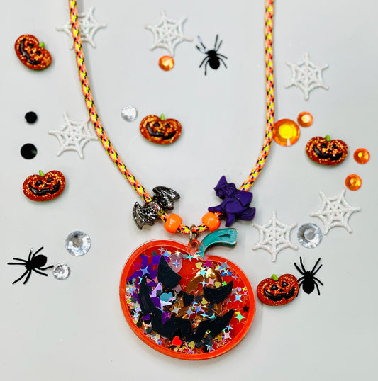 Orange Pumpkin Shaker Necklace