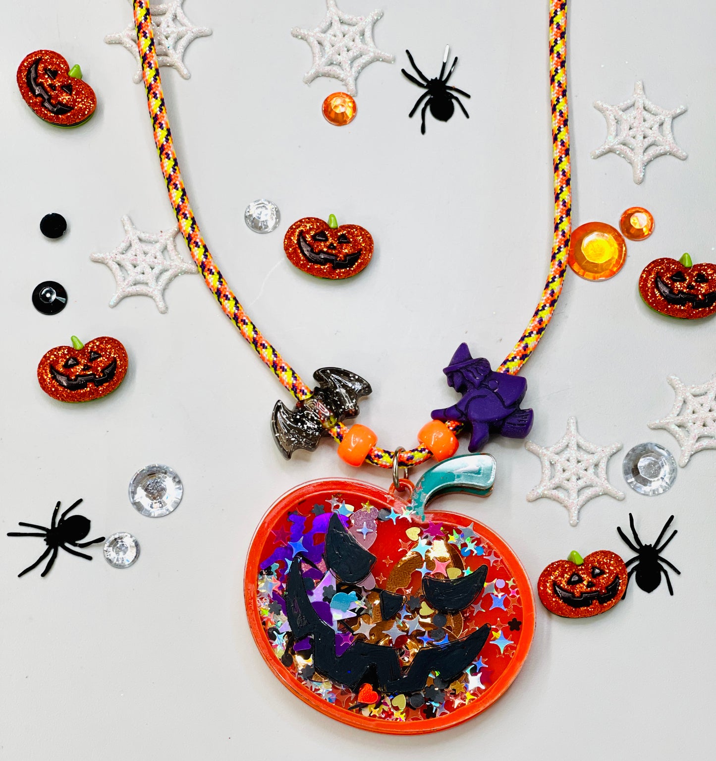 Orange Pumpkin Shaker Necklace