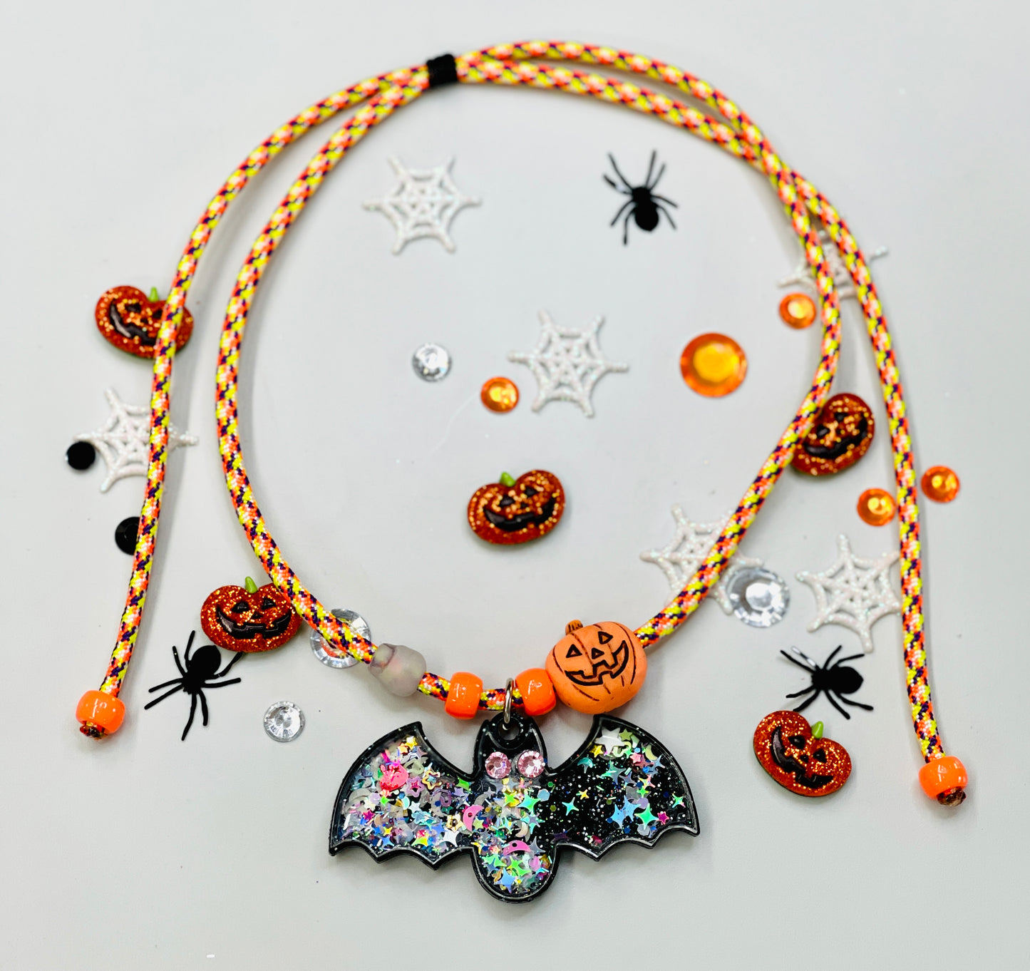 Scary Black Bat Shaker Necklace