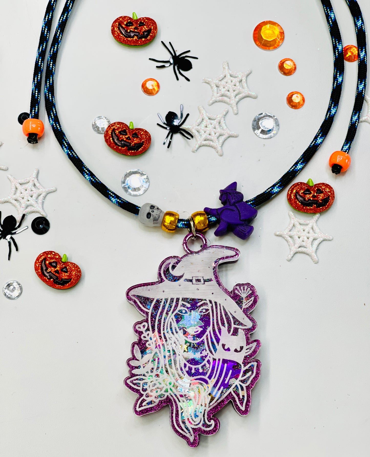 Purple Witch Adjustable Halloween Necklace