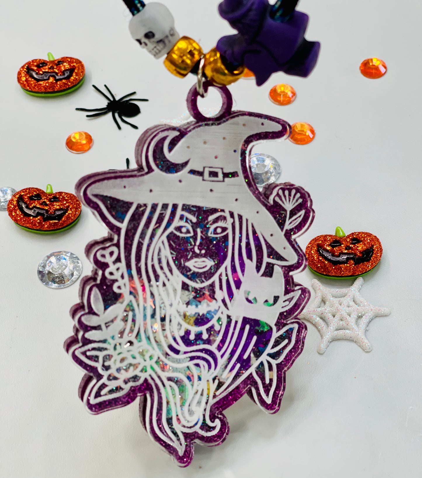 Purple Witch Adjustable Halloween Necklace