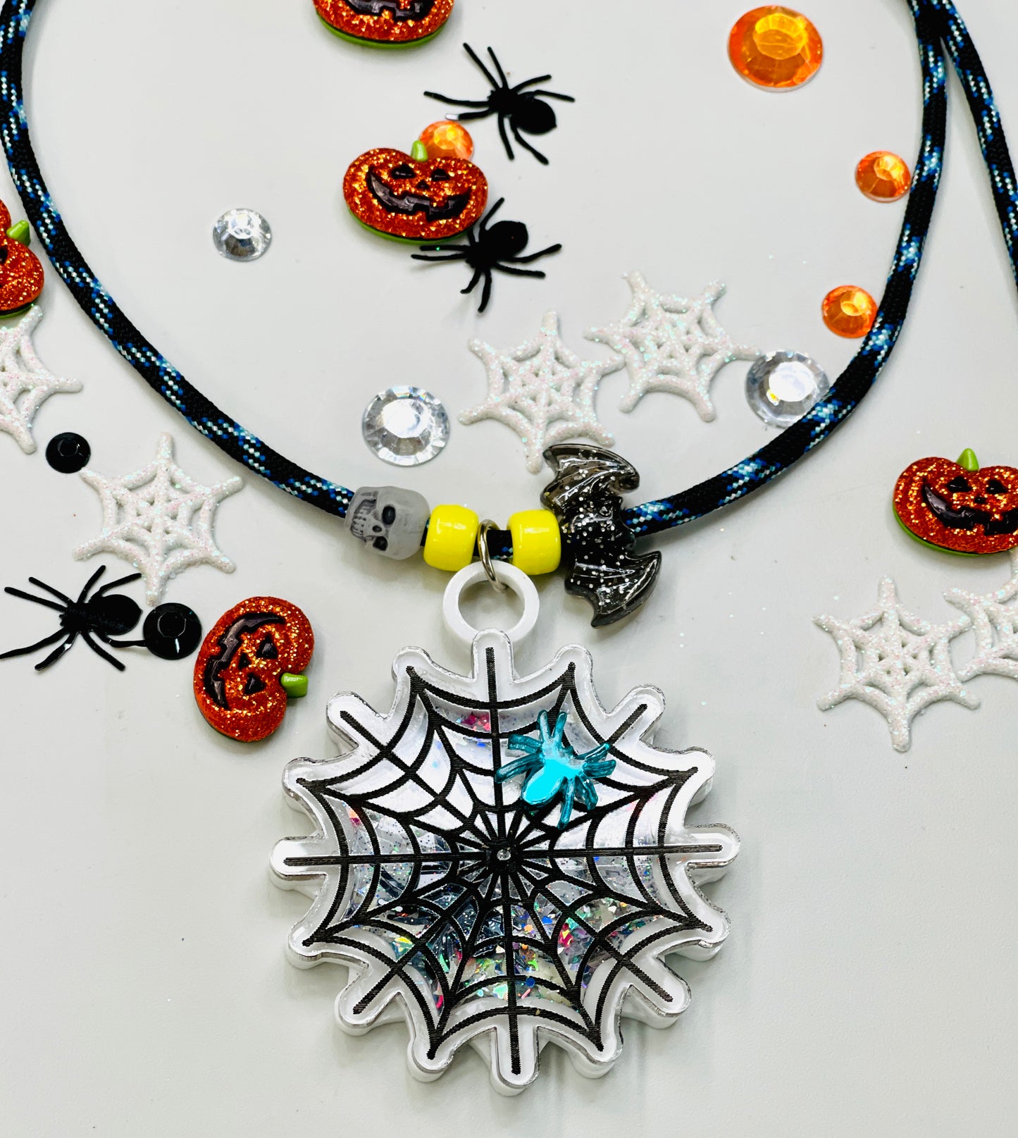 Spider Web Adjustable Halloween Necklace