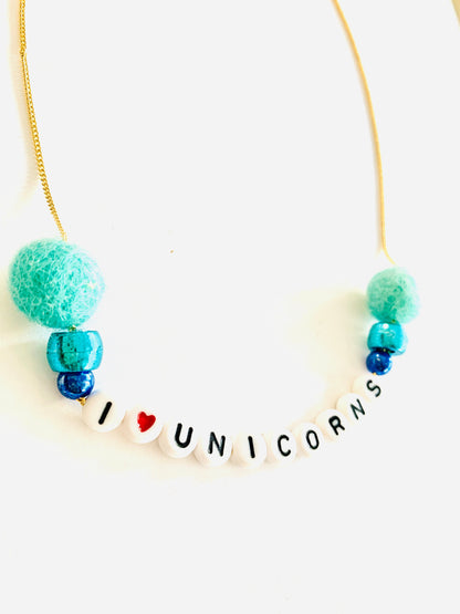 I love unicorns necklace