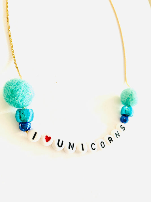 I love unicorns necklace