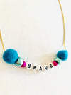 blue meaningful brave necklace