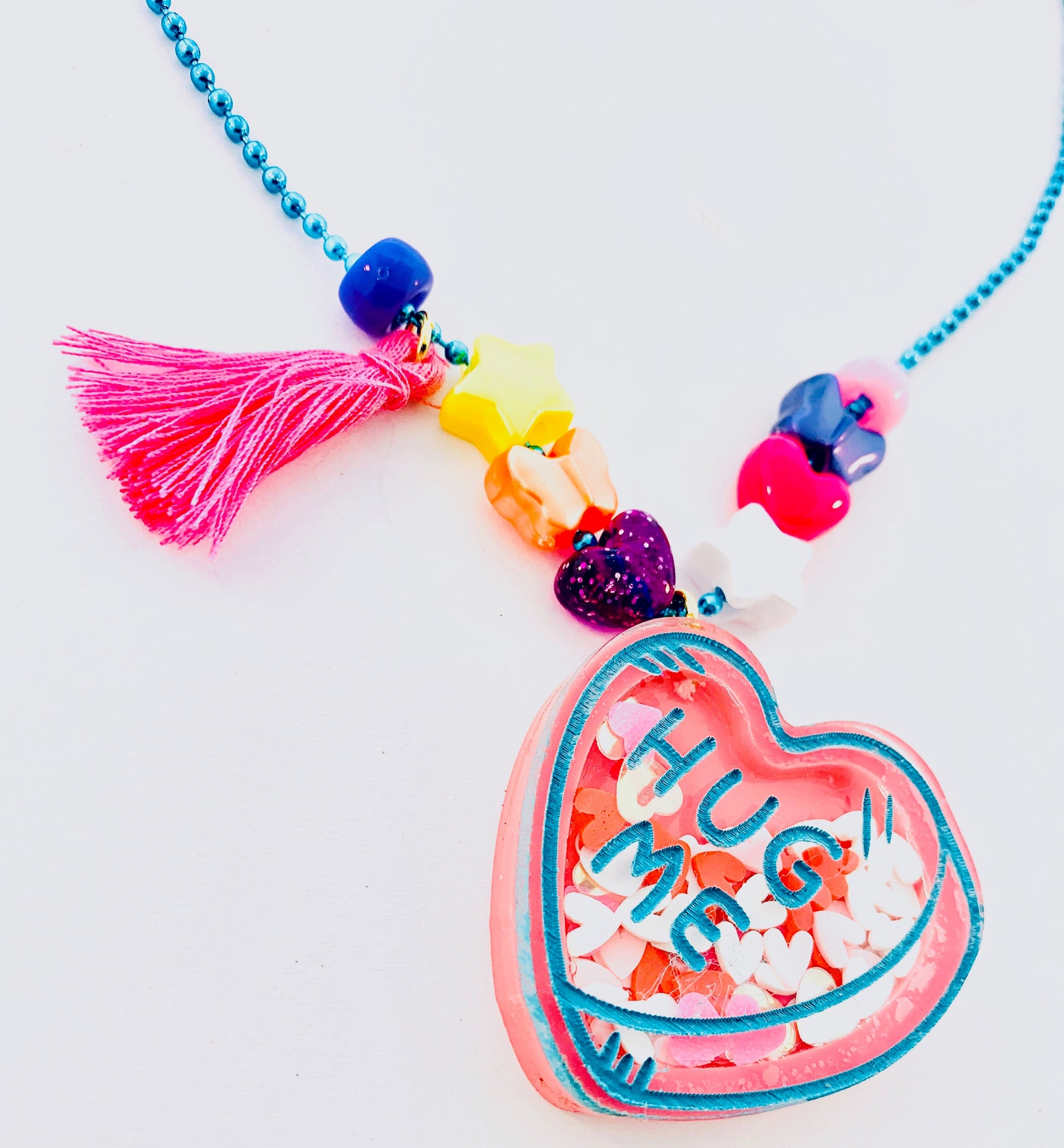 pink heart kids necklace
