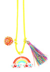 Rainbow Resin Necklace + Bookmark
