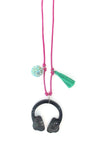 Headphones Resin Necklace + Bookmark