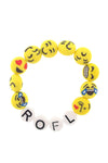 'ROFL' Rolling On the Floor Laughing Emoji Stretch Bracelet